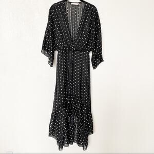 Allyson Black Shimmer Polka Dot Dress Size Small